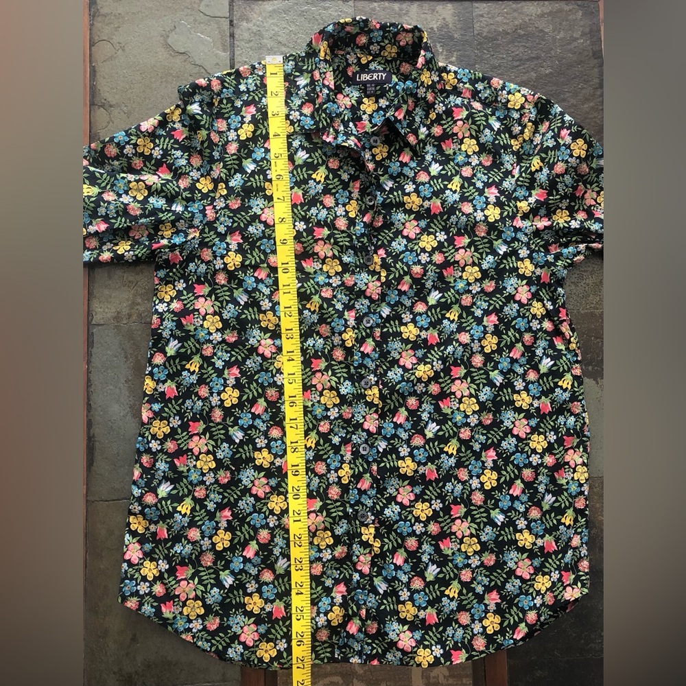 LIBERTY Women's Button Front Shirt Floral Dark Long Sleeve Collared US Size 6 - Picture 12 of 14